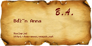 Bán Anna névjegykártya